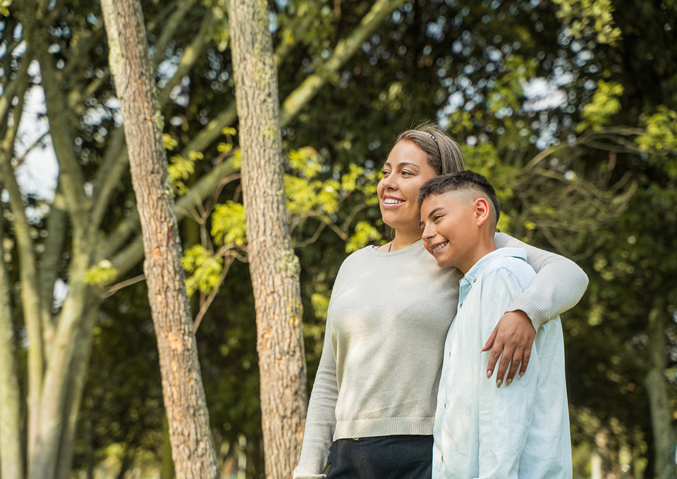 Happy family moment in nature